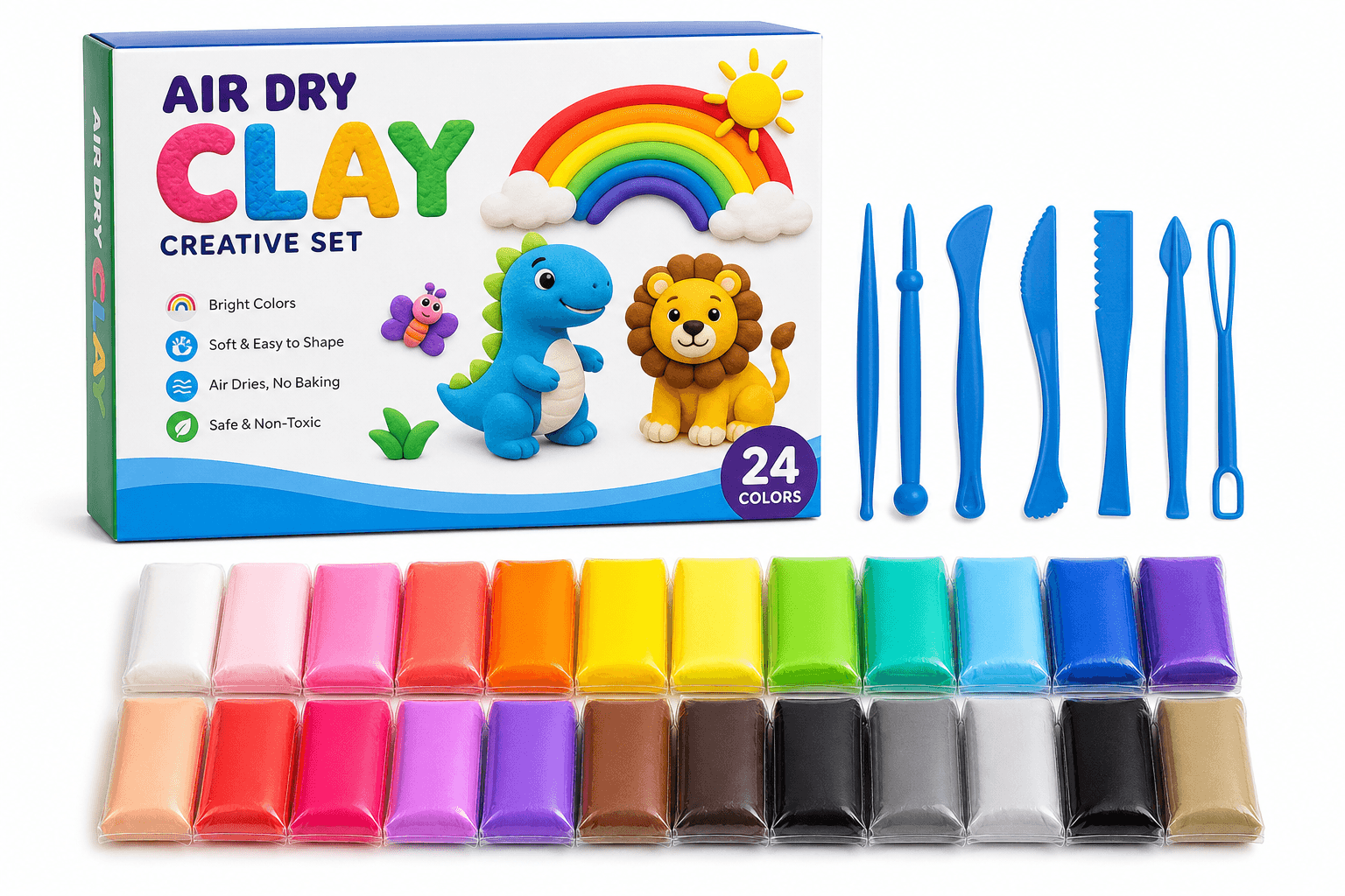 Air-Dry Clay Creative Set - 24 colors product photograph on white background