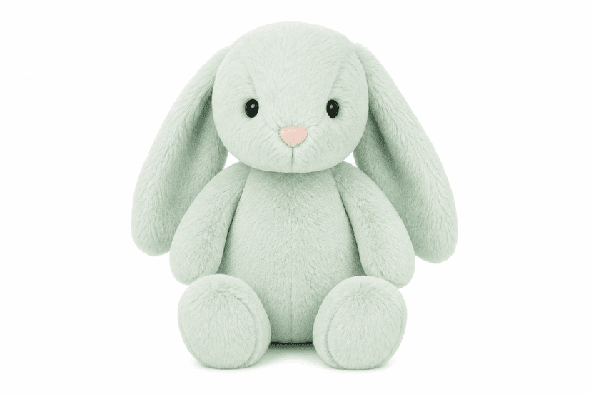 Cloudberry Plush Bunny - mint product photograph on white background