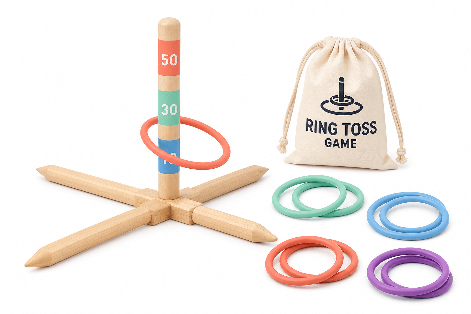 Garden Ring Toss Game - outdoor product photograph on white background