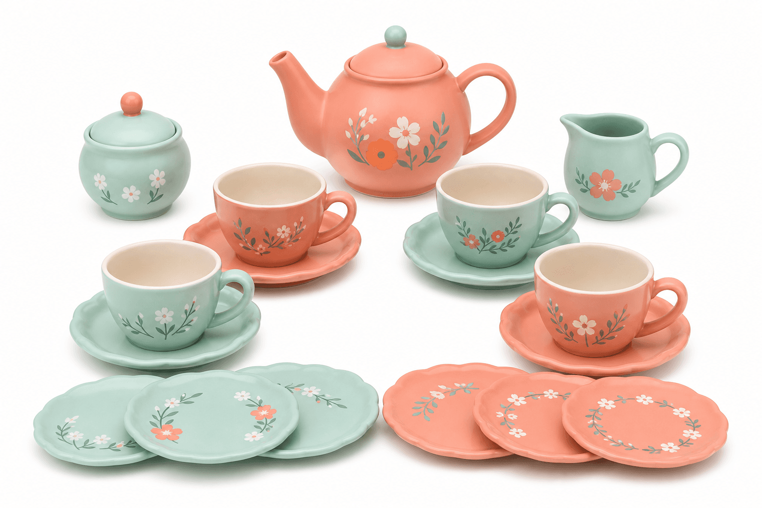 Garden Tea Party Pretend Play Set - 18 pieces product photograph on white background