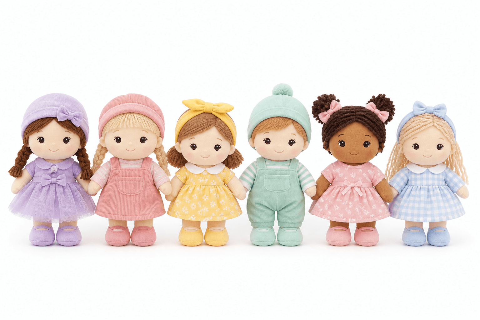 Meadow Friends Mini Doll Set - six pieces product photograph on white background