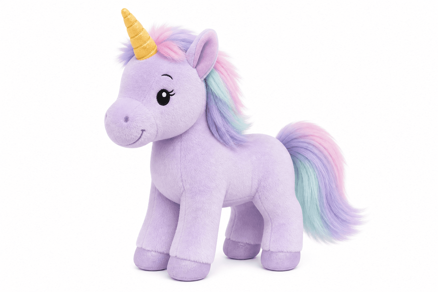Twinkle Tails Plush Unicorn - lavender product photograph on white background