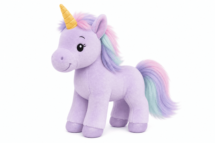 Twinkle Tails Plush Unicorn - lavender product photograph on white background