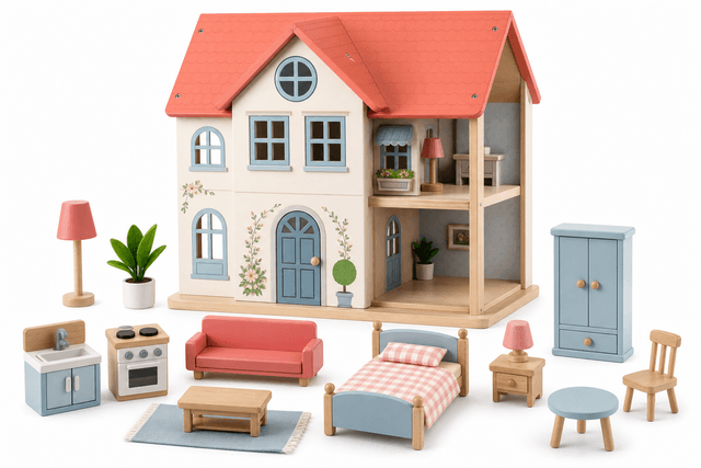 Wonder Cottage Mini Dollhouse - 18 pieces product photograph on white background