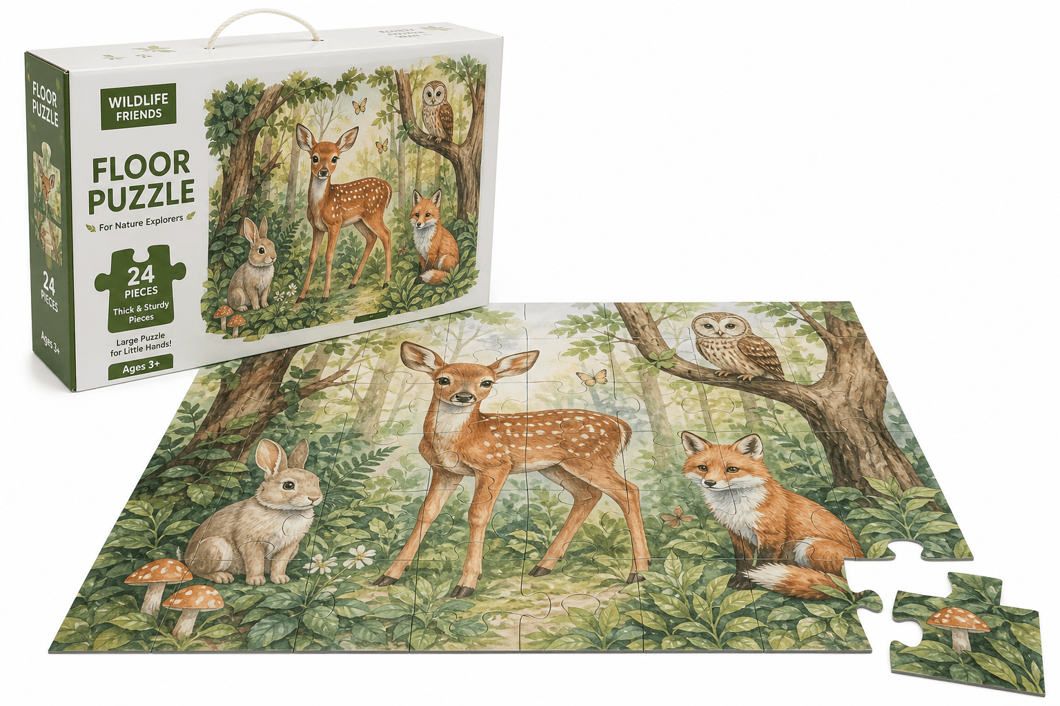 Woodland Friends Floor Puzzle - 48 pieces product photograph on white background