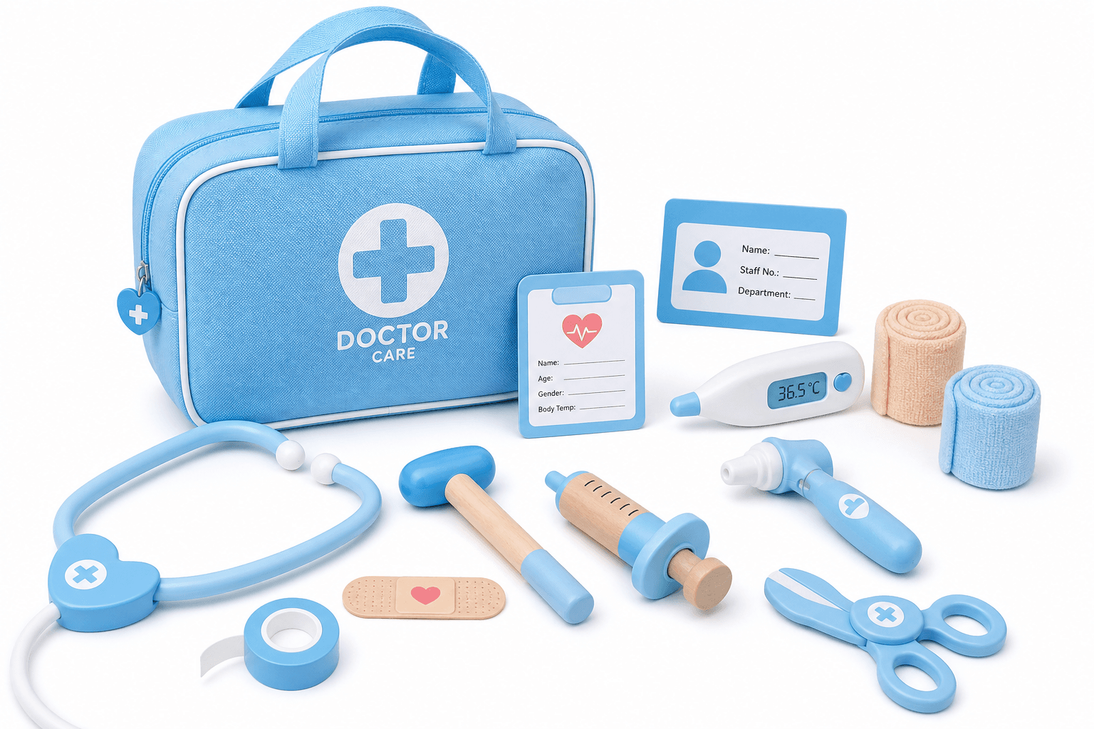 Doctor Care Role-Play Kit - 15 pieces product photograph on white background