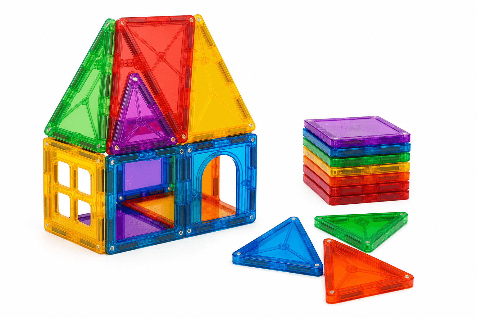 Magnetic Building Tiles - 64 pieces product photograph on white background